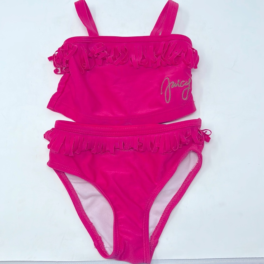Juicy Couture Hot Pink Fringe Bikini Baby Girl’s Size 6-9 Months